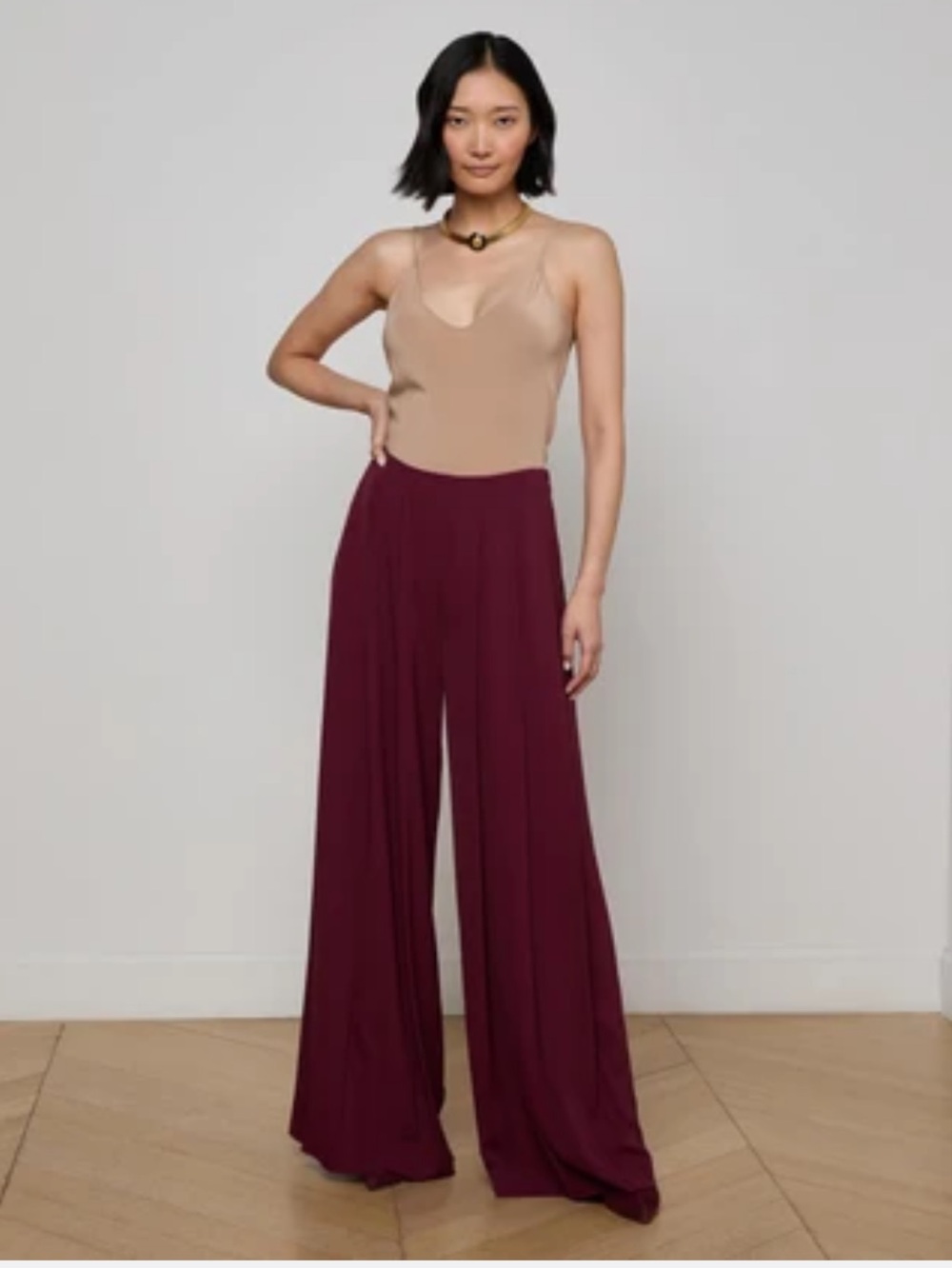 L’Agence Nova Pleated Wide Leg Pant